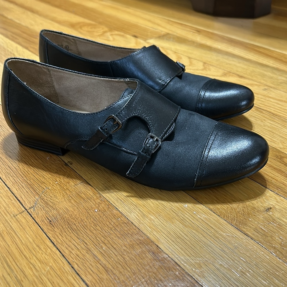 Naturalizer N5 Comfort Black Learner Loafers Size 9.5 Twee Dark Academia Retro